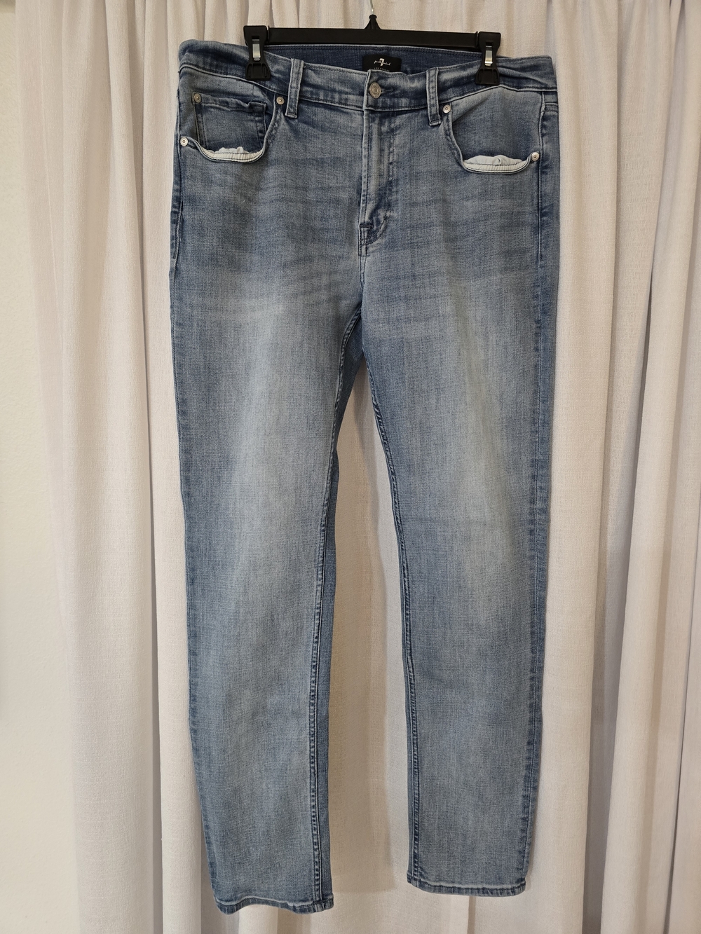 7 For All Mankind Men's Slim Straight Light Blue Jeans